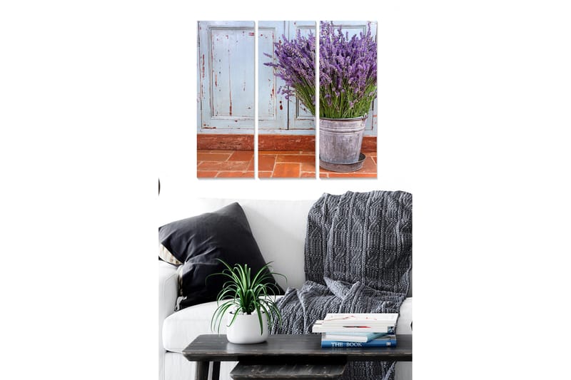Canvasbilde Floral 3-pk flerfarget - 22x05 cm - Innredning - Bilder & kunst - Lerretsbilder
