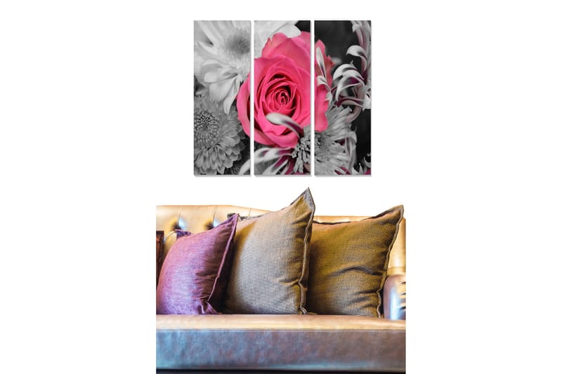Canvasbilde Floral 3-pk flerfarget - 22x05 cm - Innredning - Bilder & kunst - Lerretsbilder