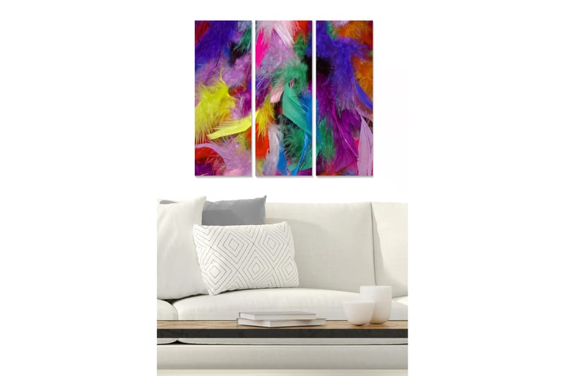 Canvasbilde Floral 3-pk flerfarget - 22x05 cm - Innredning - Bilder & kunst - Lerretsbilder