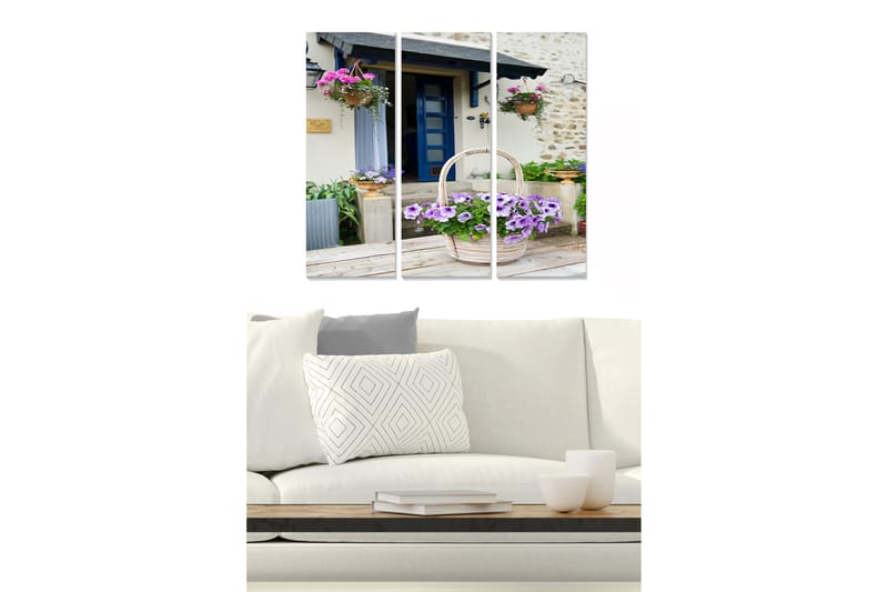 Canvasbilde Floral 3-pk flerfarget - 22x05 cm - Innredning - Bilder & kunst - Lerretsbilder