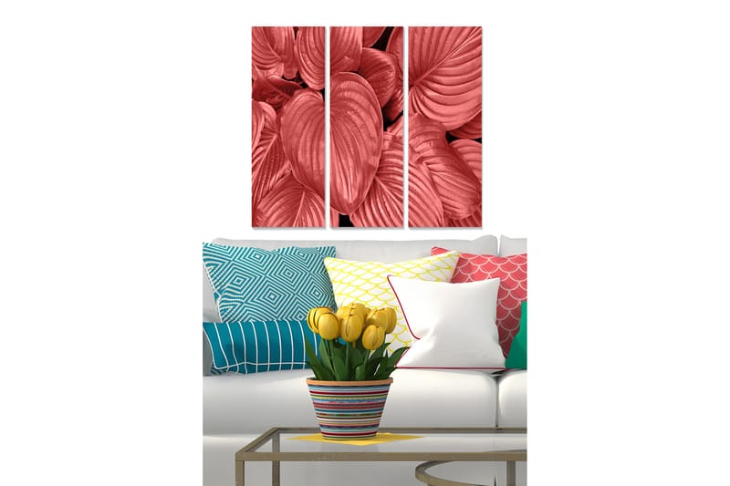 Canvasbilde Floral 3-pk flerfarget - 22x05 cm - Innredning - Bilder & kunst - Lerretsbilder