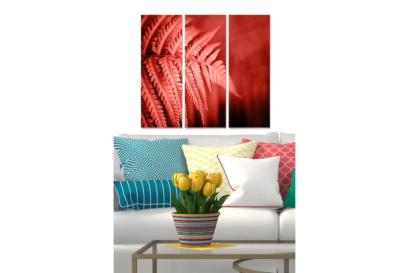Canvasbilde Floral 3-pk flerfarget - 22x05 cm - Innredning - Bilder & kunst - Lerretsbilder