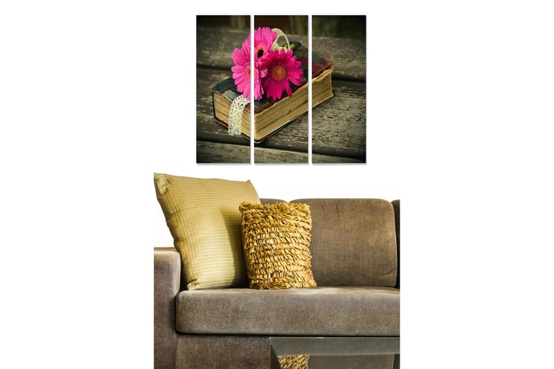 Canvasbilde Floral 3-pk flerfarget - 22x05 cm - Innredning - Bilder & kunst - Lerretsbilder