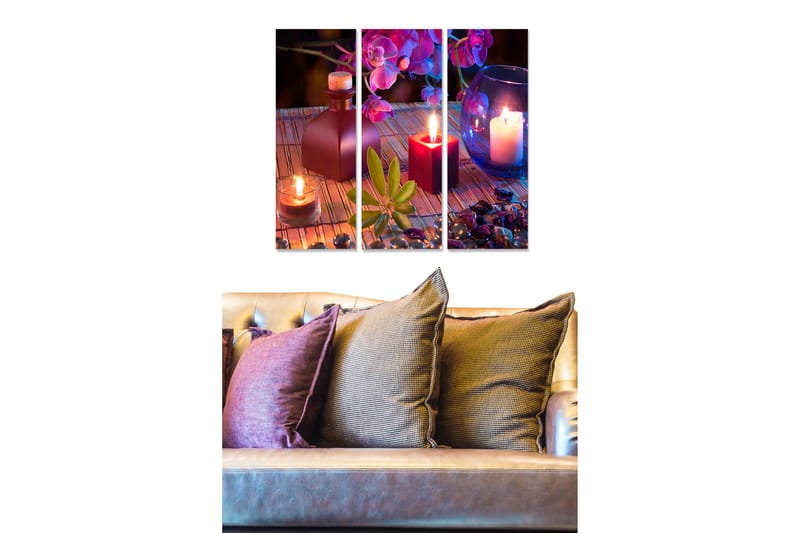 Canvasbilde Floral 3-pk flerfarget - 22x05 cm - Innredning - Bilder & kunst - Lerretsbilder