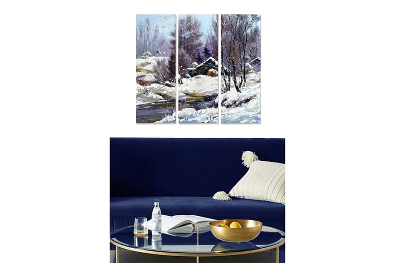 Canvasbilde Floral 3-pk flerfarget, 22x05 cm