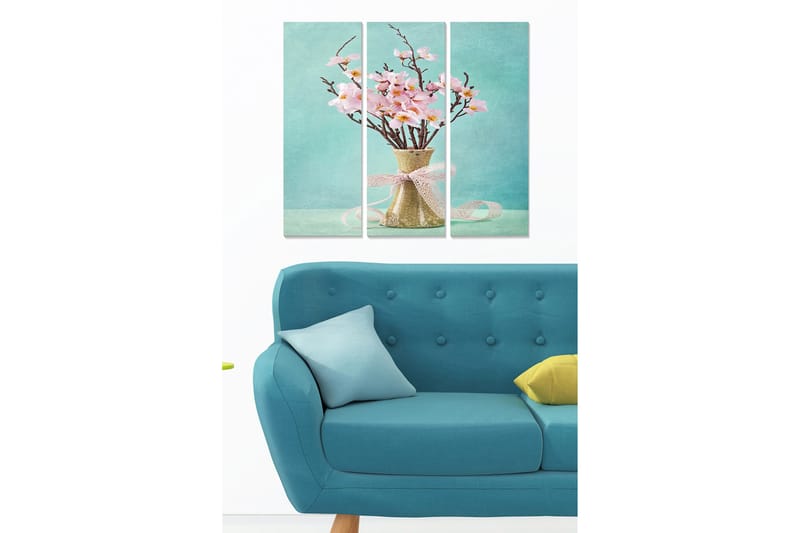 Canvasbilde Floral 3-pk flerfarget, 22x05 cm