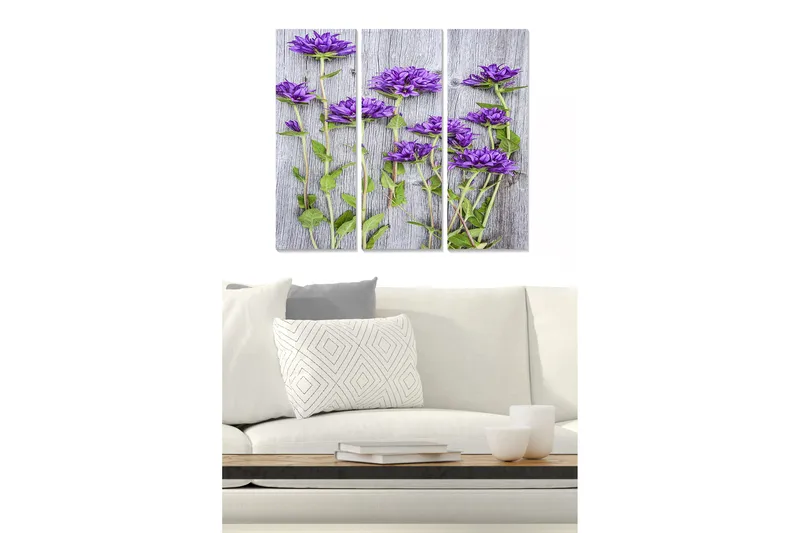 Canvasbilde Floral 3-pk flerfarget, 22x05 cm