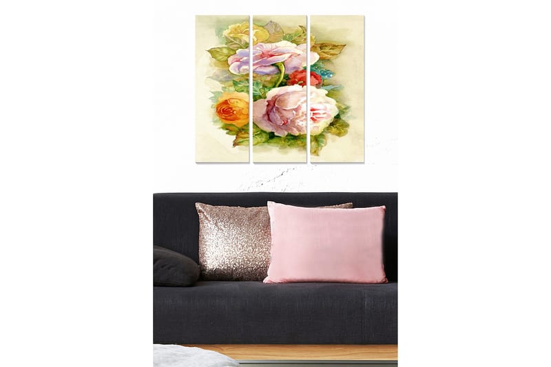 Canvasbilde Floral 3-pk flerfarget, 22x05 cm