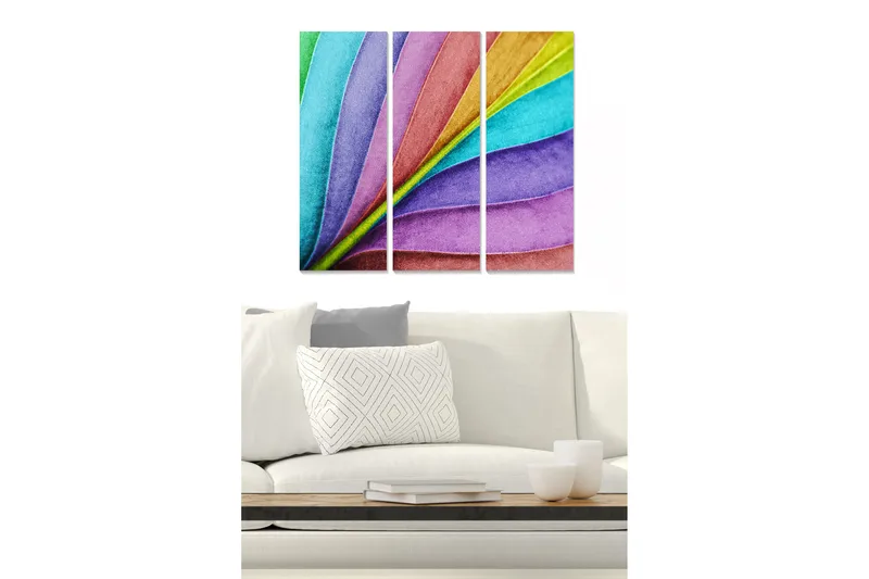 Canvasbilde Floral 3-pk flerfarget, 22x05 cm