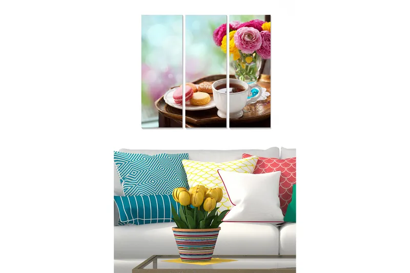 Canvasbilde Floral 3-pk flerfarget, 22x05 cm