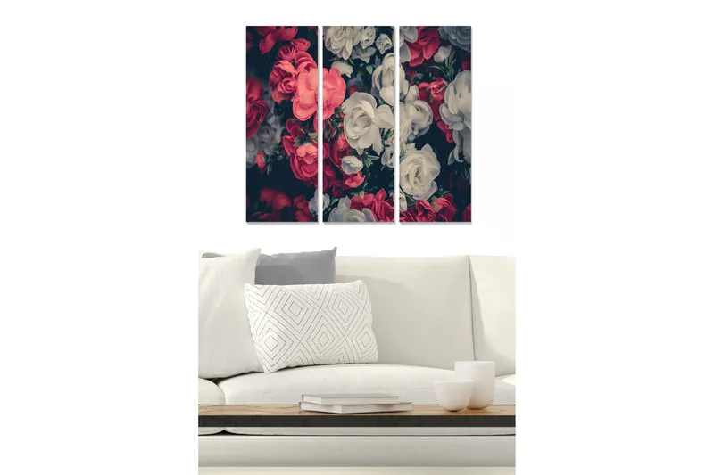 Canvasbilde Floral 3-pk flerfarget, 22x05 cm