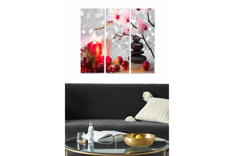 Canvasbilde Floral 3-pk flerfarget, 22x05 cm