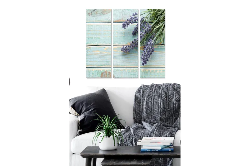 Canvasbilde Floral 3-pk flerfarget, 22x05 cm