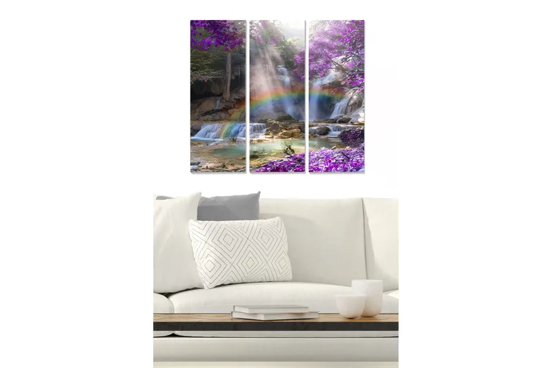 Canvasbilde Floral 3-pk flerfarget - 22x05 cm - Innredning - Bilder & kunst - Lerretsbilder