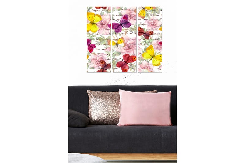 Canvasbilde Floral 3-pk flerfarget, 22x05 cm