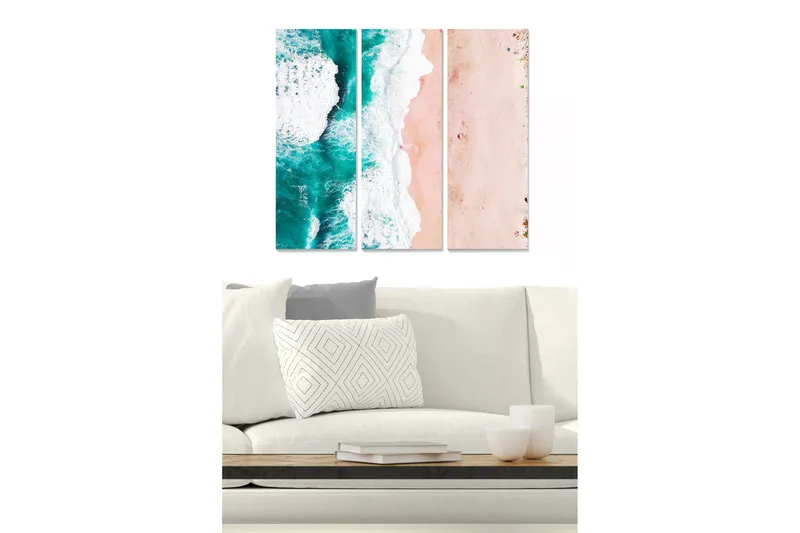 Canvasbilde Floral 3-pk flerfarget, 22x05 cm