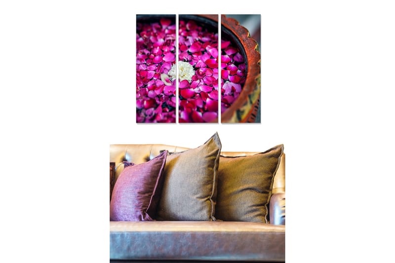 Canvasbilde Floral 3-pk flerfarget, 22x05 cm