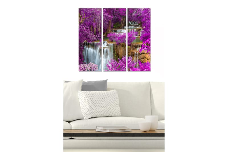 Canvasbilde Floral 3-pk flerfarget, 22x05 cm