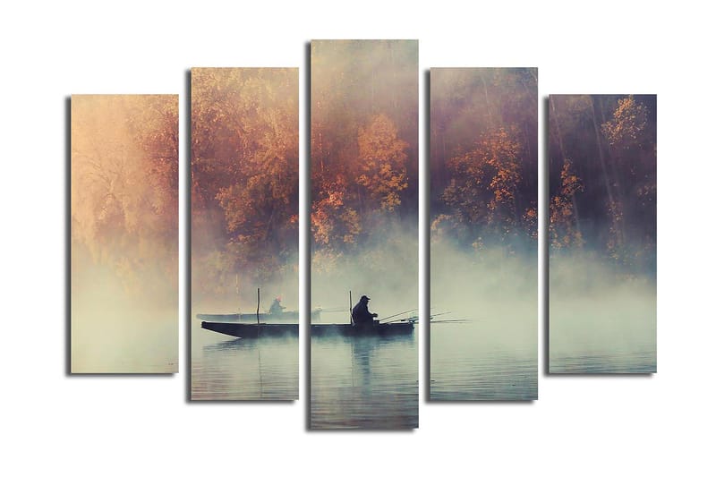 Canvasbilde Floral 5-pk flerfarget - 11x96 cm - Innredning - Bilder & kunst - Lerretsbilder
