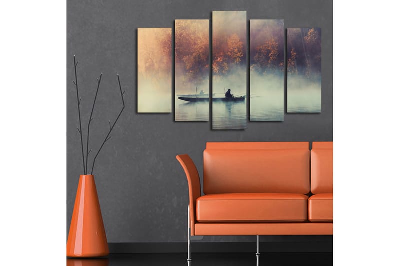 Canvasbilde Floral 5-pk flerfarget - 11x96 cm - Innredning - Bilder & kunst - Lerretsbilder