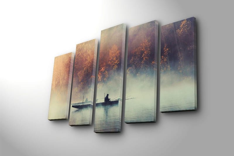 Canvasbilde Floral 5-pk flerfarget - 11x96 cm - Innredning - Bilder & kunst - Lerretsbilder