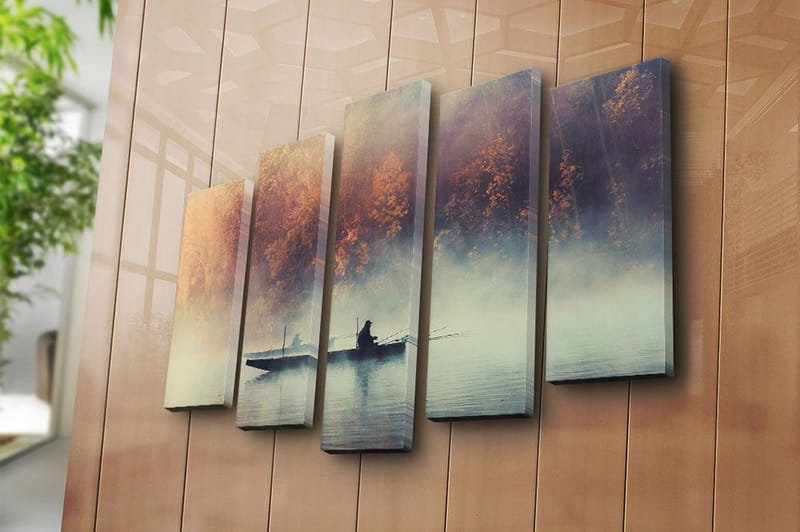 Canvasbilde Floral 5-pk flerfarget - 11x96 cm - Innredning - Bilder & kunst - Lerretsbilder