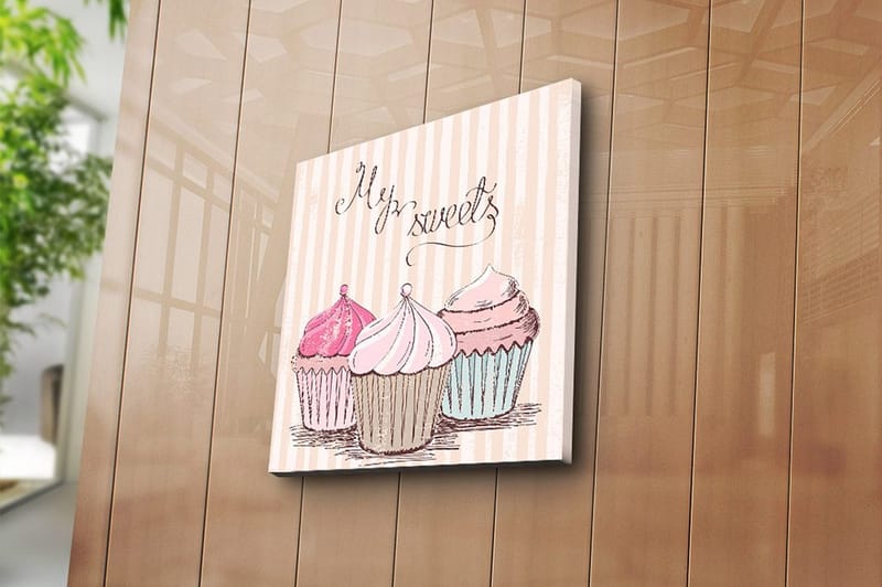 Canvasbilde Floral Flerfarget - 44x54 cm - Innredning - Bilder & kunst - Lerretsbilder