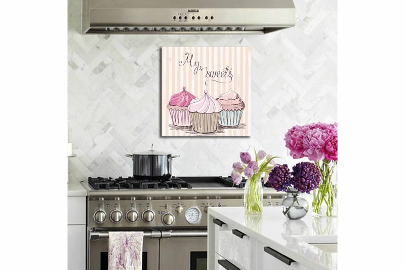 Canvasbilde Floral Flerfarget - 44x54 cm - Innredning - Bilder & kunst - Lerretsbilder