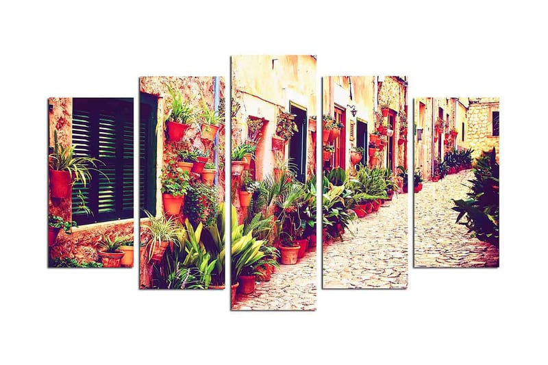 Canvasbilde Flowers 5-pk Flerfarget, 22x06 cm