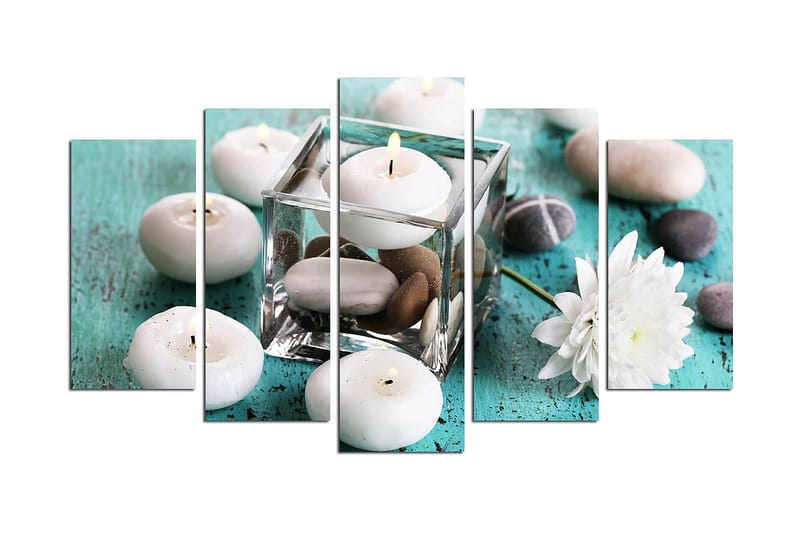 Canvasbilde Flowers 5-pk Flerfarget, 22x06 cm