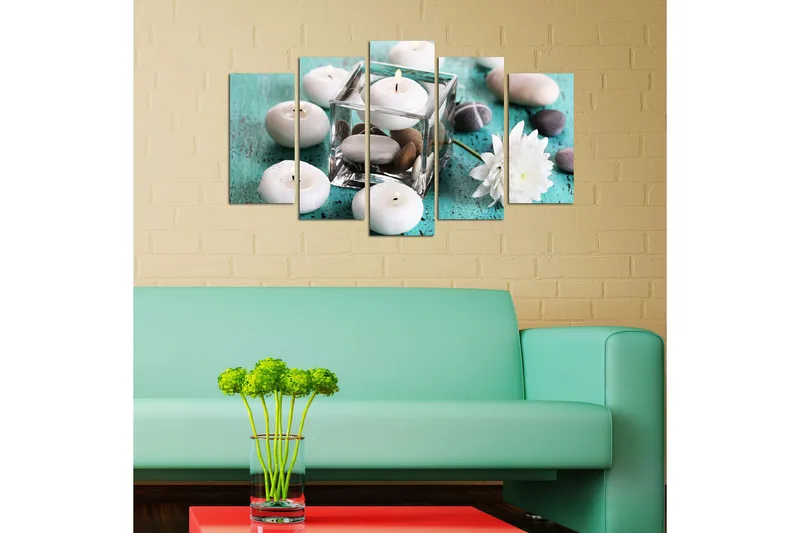 Canvasbilde Flowers 5-pk Flerfarget - 22x06 cm - Innredning - Bilder & kunst - Lerretsbilder