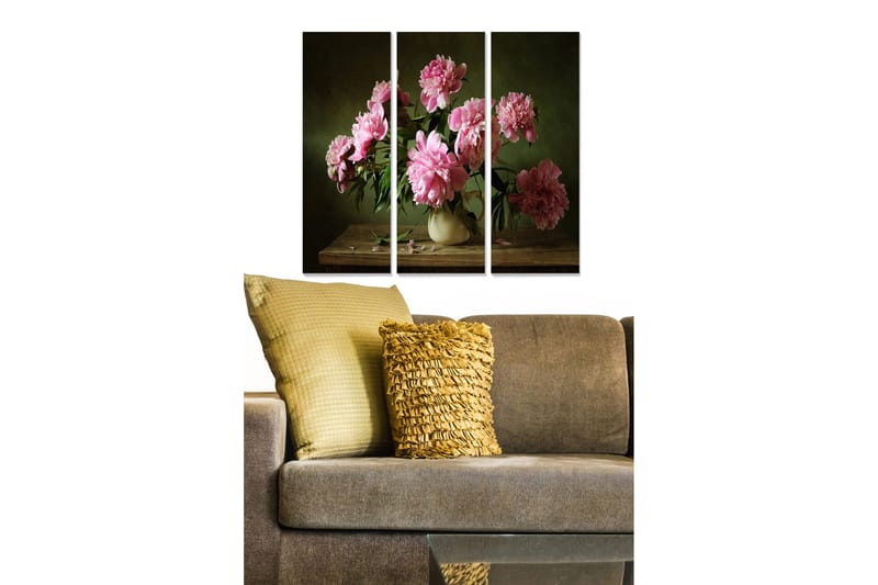 Canvasbilde Geometric 3-pk Flerfarget, 22x05 cm