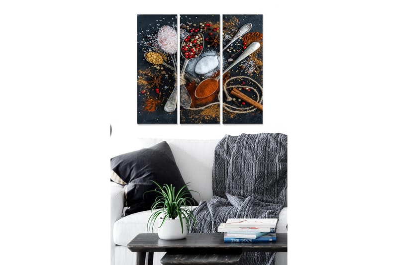 Canvasbilde Kitchen 3-pk Flerfarget - 22x05 cm - Innredning - Bilder & kunst - Lerretsbilder