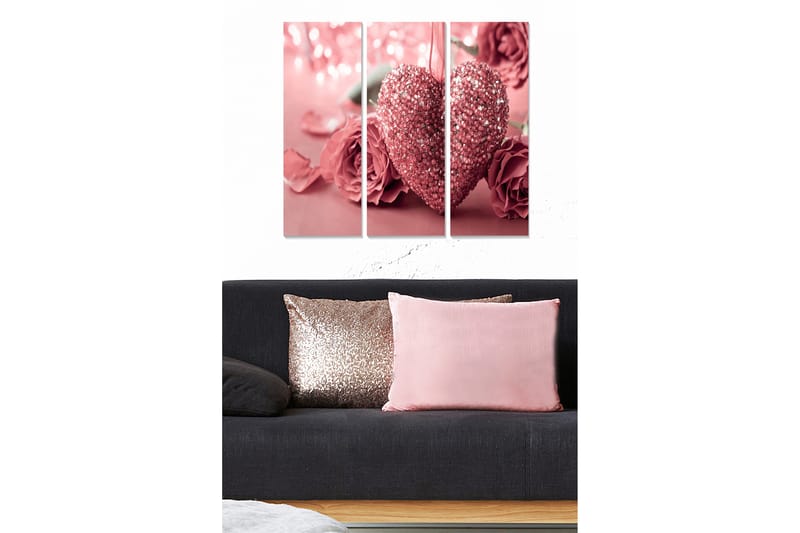 Canvasbilde Love 3-pk Flerfarget - 22x05 cm - Innredning - Bilder & kunst - Lerretsbilder