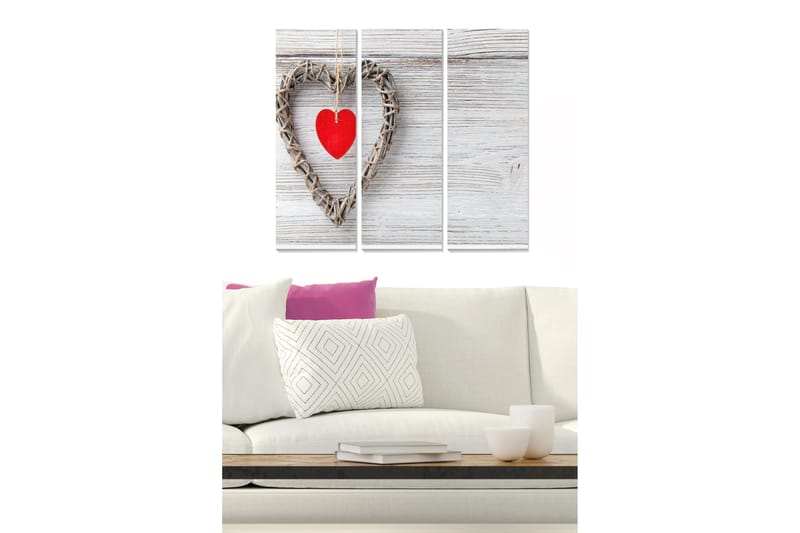 Canvasbilde Love 3-pk Flerfarget, 22x05 cm
