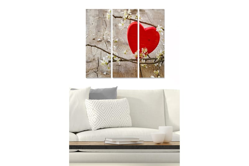 Canvasbilde Love 3-pk Flerfarget, 22x05 cm