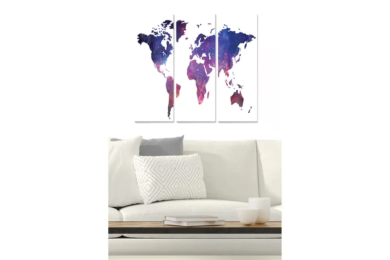 Canvasbilde Map 3-pk flerfarget, 22x05 cm