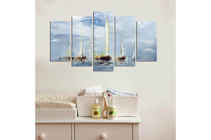 Canvasbilde Marina 5-pk Flerfarget - 22x06 cm - Innredning - Bilder & kunst - Lerretsbilder