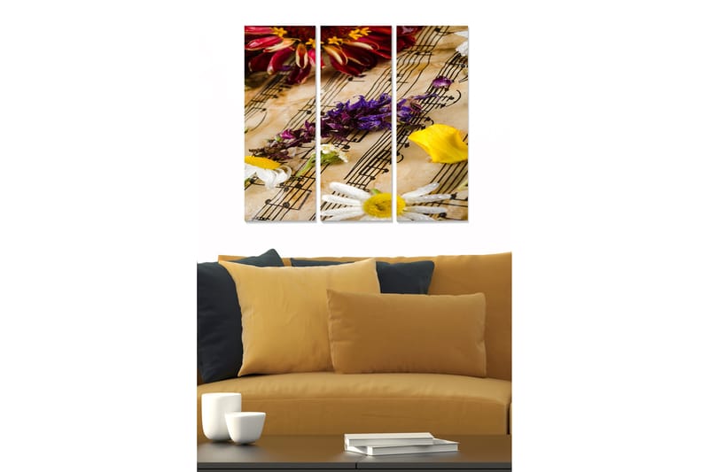 Canvasbilde Music 3-pk Flerfarget - 22x05 cm - Innredning - Bilder & kunst - Lerretsbilder