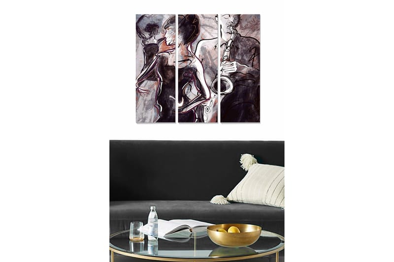 Canvasbilde Music 3-pk Flerfarget - 22x05 cm - Innredning - Bilder & kunst - Lerretsbilder