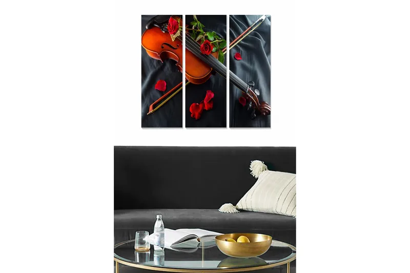 Canvasbilde Music 3-pk Flerfarget, 22x05 cm