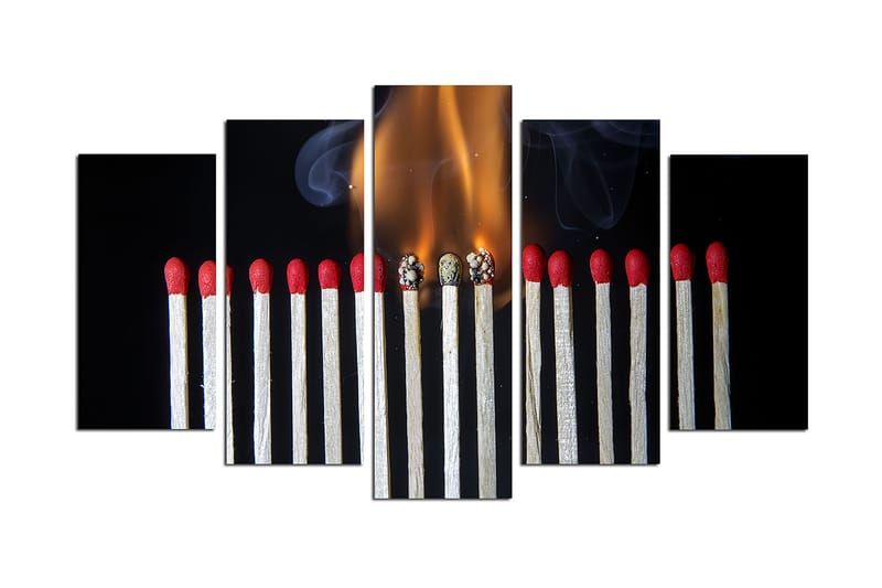 Canvasbilde Music 5-pk Flerfarget - 22x06 cm - Innredning - Bilder & kunst - Lerretsbilder