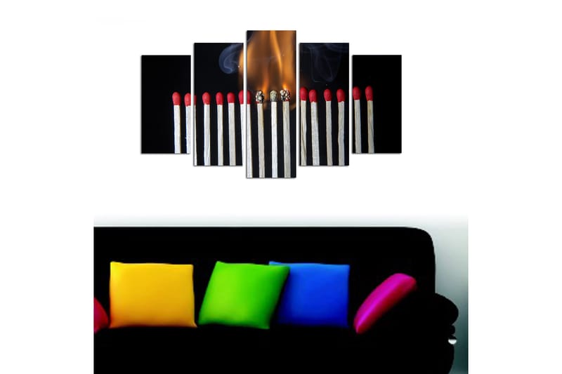 Canvasbilde Music 5-pk Flerfarget - 22x06 cm - Innredning - Bilder & kunst - Lerretsbilder