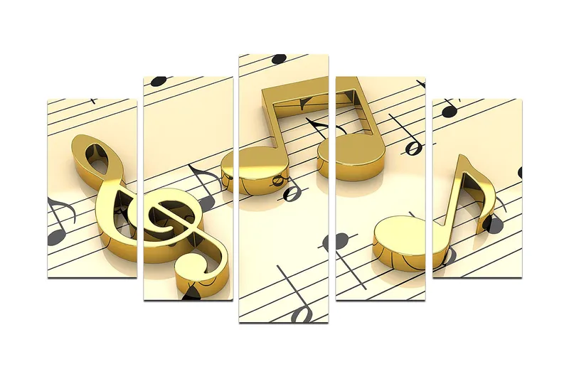 Canvasbilde Music 5-pk Flerfarget, 22x06 cm