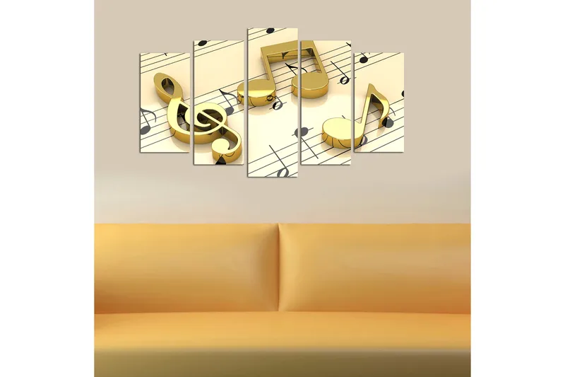Canvasbilde Music 5-pk Flerfarget - 22x06 cm - Innredning - Bilder & kunst - Lerretsbilder