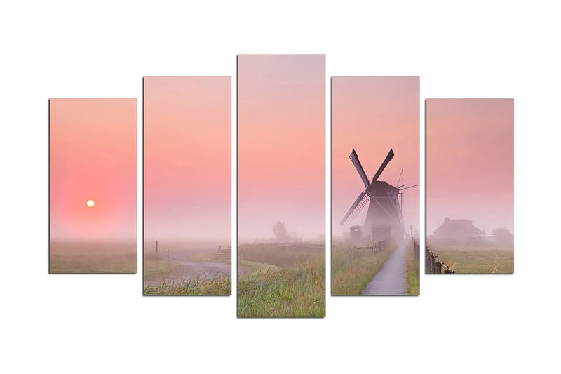 Canvasbilde Nature 5-pk Flerfarget - 22x06 cm - Innredning - Bilder & kunst - Lerretsbilder