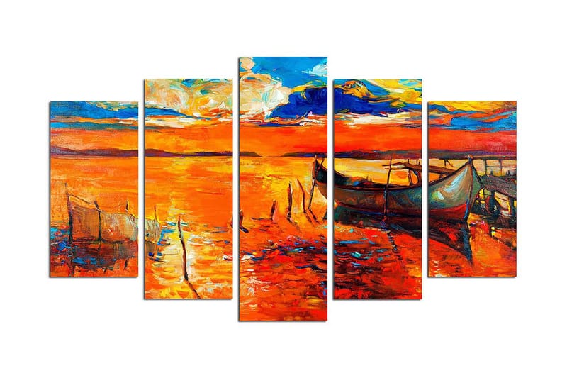 Canvasbilde Nature 5-pk Flerfarget - 22x06 cm - Innredning - Bilder & kunst - Lerretsbilder