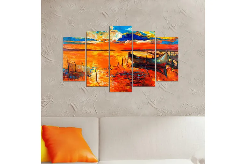 Canvasbilde Nature 5-pk Flerfarget - 22x06 cm - Innredning - Bilder & kunst - Lerretsbilder