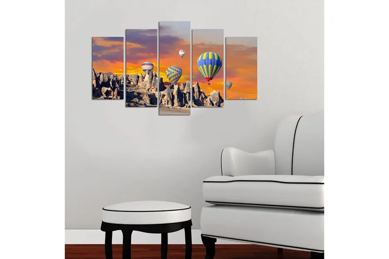 Canvasbilde Nature 5-pk Flerfarget - 22x06 cm - Innredning - Bilder & kunst - Lerretsbilder