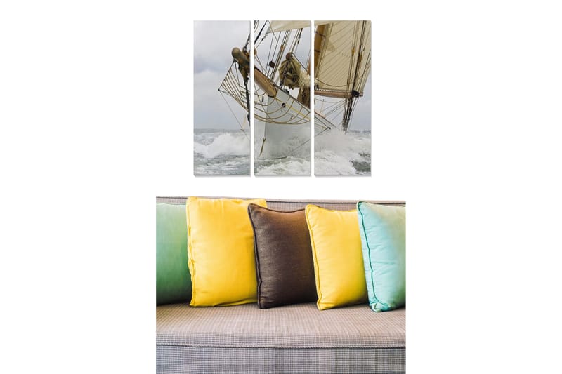 Canvasbilde Nautical 3-pk Flerfarget - 22x05 cm - Innredning - Bilder & kunst - Lerretsbilder